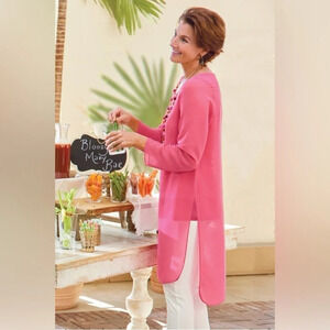 Soft Surroundings Magenta Long Line Lagenlook Tunic Top